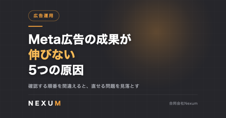 Meta広告の成果が伸びない5つの原因と改善チェックリスト