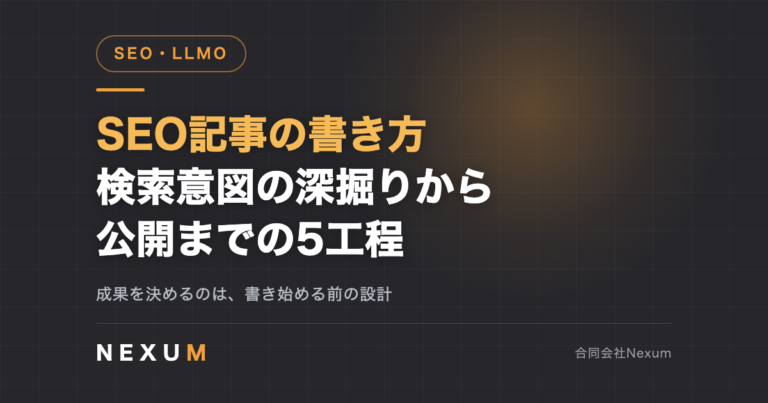 SEO記事の書き方｜検索意図の深掘りから公開までの5工程