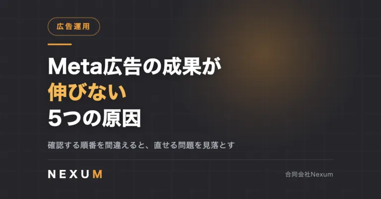 Meta広告の成果が伸びない5つの原因と改善チェックリスト
