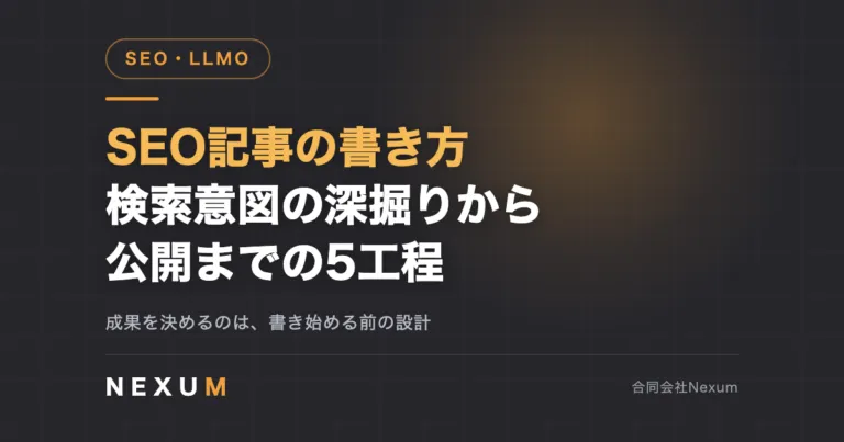 SEO記事の書き方｜検索意図の深掘りから公開までの5工程