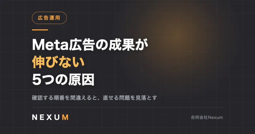 Meta広告の成果が伸びない5つの原因と改善チェックリスト